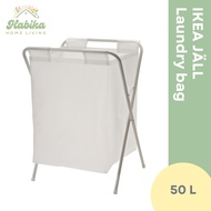 IKEA JÄLL Laundry Bag with Stand 50L Foldable, Lightweight Laundry Basket White for Dirty Clothes (O