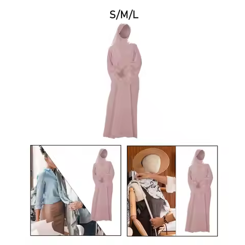 Muslim Robe Clothing Accessories Hooded Abaya Dress for Pray Outdoor Ladies