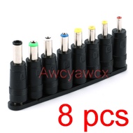 8pcs Universal 5.5mm 2.1mm DC AC Power Adapter Tips Connector For Dell HP Asus Acer sony Samsung Laptop Supply charger convert Plug Jack