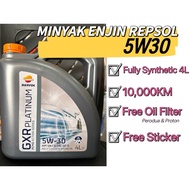Free Oil Filter Perodua Proton Repsol Elite 5W30 Fully Synthetic Engine Oil – 4L – API SN/CF
