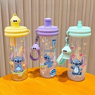 Stitch Plastic Water Bottle Large Capacity Straw Cup Men Women Office School Portable Water Bottle