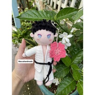 Akaza anime wool keychain, crocheted upon request (shop photo)