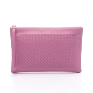【二手】Bottega BOTTEGA VENETA Second Bag 手拿包 Intrecciato 粉紅色 紫色 小羊皮（羊皮）Intrecciato 手拿包