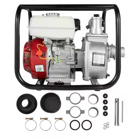 6.5HP Gasoline Water Pump, 210CC 4-Stroke OHV Engine Water Transfer Pump, 2-inch Irrigation Pump 360