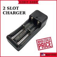 18650 2 Slot Charger For Button / Flat Top Rechargeable Battery 3.7V