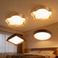 Modern Eye Protection Aisle Light American Retro Walnut Grain Ceiling Light Modern Minimalist Round 