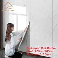 SAYA MY HOUSE - 3D Marble Motif Wall Paper Roll 120 x 280cm PET Room Decoration Sticker Wallpaper 2.