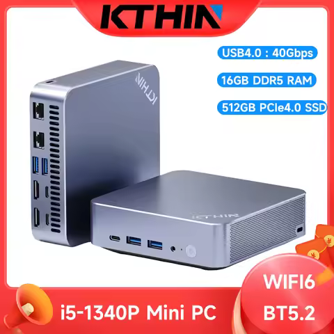 Mini PC Computer i5-1340P WIFI6 BT5.2 Mini Gaming PC 2.5G LAN USB4.0 32GB DDR5 4800MHz PCIe SSD Mini