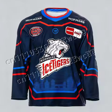 Men's Long Sleeve Hockey Jersey Germany Nurnberg Ice Tigers Home Away 26/25 DEL Sport Casual T-Shirt
