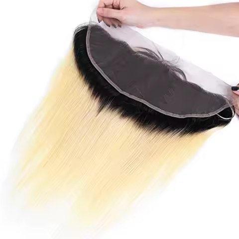 T1B/613 Ombre 13x4 Lace Frontal Only Human Hair Free Part Pre Plucked 4x4 Lace Closure Brazilian Vir