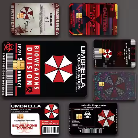 Game R-Resident E-Evil Poster Credit Skin Cover Card Stickers 4PCS Film Bus Pass Front Decoration Ba