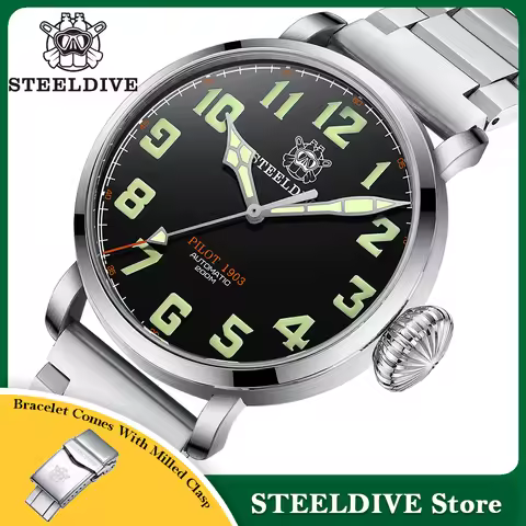 STEELDIVE SD1903 Big 46.5mm Steel Case C3 Luminous 200M Waterproof Sapphire Glass with AR Coating NH