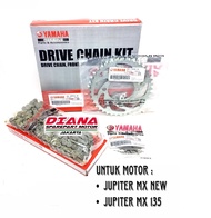 GEAR SET SEPAKET RANTAI JUPITER MX NEW / JUPITER MX 135 ORI YAMAHA
