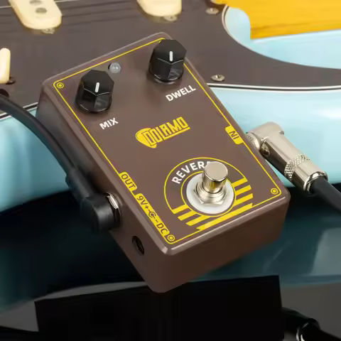 Dolamo Reverb Guitar Effects Pedal Dwell/Mix DC 9V 6.35mm Input/Output Interface Analog Amplifier Sp