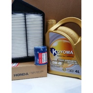 HONDA ACCORD T2A 2.4 AIR FILTER + OIL FILTER + KOYOMA 5W40 FULLY SYNTHETIC ENGINE OIL