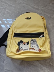 FILA 聯名款 貓咪圖案 黃色背包