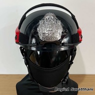 หมวกฟาส Fast สายตรวจสีทอง / จราจร Bogie1 มีหน้าหมวก พร้อมติดตั้ง