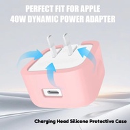 Solid Color Soft Silicone Protective Shell For Apple charger 40W Charging Head Anti-Fall Cover for A