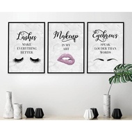 Eyelashes prints Wall art canvas painting  Home decor  Beauty room decor Lash room decor Salon decor