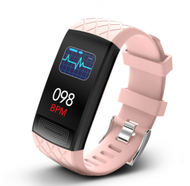 V3E智慧手環心率血壓PPG+ECG運動個性時尚款手環HRV健康指數監測（粉色）