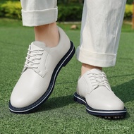 High-Quality Men‘S Golf Shoes Breathable Leather Golf Sneakers Non-Slip Spikes Golf Trainers F9X2