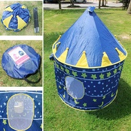 1 Set Foldable Tent BLUE Kids Tent Kids Castle Game Portable Tent Camping Picnic Tent Khemah Budak K