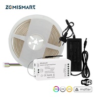 Zemismart COB Led Strip Light RGBCW IP65 with Matter WiFi Led Driver Support Alexa Google Home Smart