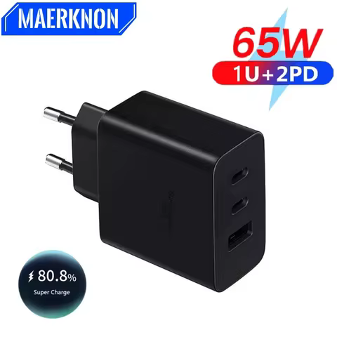 USB Charger 65W/45W Type C Fast Charging Mobile Phone Charger Wall Adapter For iPhone Samsung Xiaomi