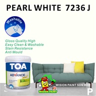 7236 J (CHI) P.WHITE ( 1L ) TOA PAINT ADVANCE COTE EASY CLEAN GLOSSY QUALITY INTERIOR PAINT