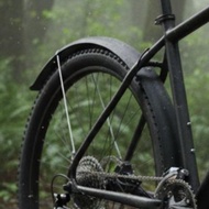 2 Pieces Matte Black Finish Mountain Bike Mudguard Universal Fit Two-Wheeler Splash Guard for Muddy 