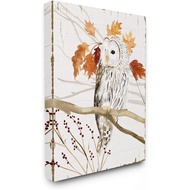Owl In Fall Forest Animal Watercolor Painting Canvas Wall Art 16 X 20 Design By Artist Victoria Borg