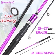 Sougayilang 2-piece Carbon Fiber Fishing Rod 1.8M, 8-17LB Swivel Fishing Rod, 12KG Maximum Resistance, Saltwater/Freshwater Fishing Rod