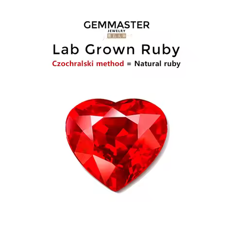 Heart lab grown ruby Pigeon blood vivid ruby Czochralski method lab ruby with AGL certificate VVS 1c