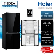 Haier 480L Twin Inverter 4 Door Glass Door Refrigerator HRF-IM480MG(B) / Super Freezer / Multi Door