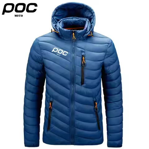 Men's Winter Thermal Jacket Moto Poc Cycling Hooded Warm Coat Outdoor Windbreaker Mountain Bike Coth