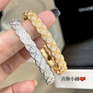 [Real Shot] New Style Diamond Wide Version Full Bracelet S925 Sterling Silver Platinum Rose Gold YB8