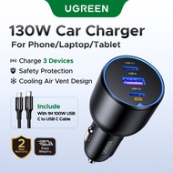 UGREEN PD130W Car Charger Quick Charging PD3.0 Fast USB Type C Car Phone Charge For iPhone 15 14 13 