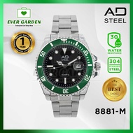 Evergarden AD-STEEL 8881M Men Casual Luxury Waterproof Quartz Luminous Stainless Steel Watch Color :