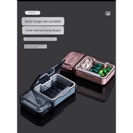 Plastic Medicine Box Travel Pill Box Organizer Pill Cutter Crusher Storage Large Pocket Size / Medic