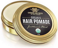 CRIUS COSMETICS Hair Pomade for Men - Certified Organic Pomade with Vegan Ingredients (Chronos And Creed), Natural Hair Balm for Strong Hold &amp; Scalp Care (2 Fl Oz)