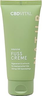 CBD Foot Cream for Dry & Stressed Feet | With Cannabidiol, Aloe Vera, Urea, Sage, Rosemary, Jojoba, 