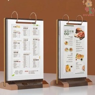 AVUKA Ads Display Stand, Wooden Holder Label Holder Menu Card Holder, Multipurpose Acrylic Loose lea