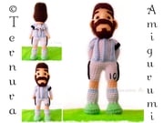 Crochet pattern football player Messi ternura amigurumi