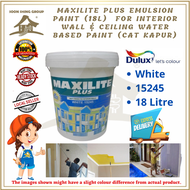 Maxilite Plus Emulsion Paint 18L Interior Wall/ Cat Kapur/ Cat untuk tutup warna/ Cat Undercoat Putih/ Ceiling Paint