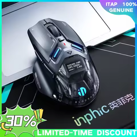 INPHIC IN9 Ultra Three Mode Wireless Gaming Mouse PAW3950 OLED Screen Long Endurance Right Hand Ergo