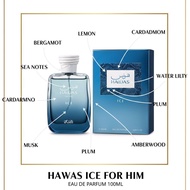 Hawas Parfum Hawas Ice for Him Eau de Parfum 100ml dengan Aroma Bergamot Lemon Cardamom & Musk