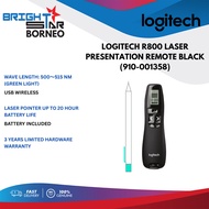 LOGITECH R800 PROFESSIONAL PRESENTER REMOTE / GREEN LASER POINTER / 5 BUTTONS / 30 METERS / BLACK / 