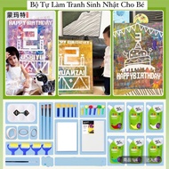 DIY Set of DIY Birthday Paintings for Children, birthday frame gifts for children, children make the