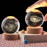 3d Crystal Ball Night Light Kids Moon Lamps Universe Earth Globe Crafts Home Desktop Decor Christmas