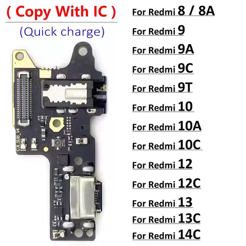 Charger Board Flex For Xiaomi Redmi 9 9C 9A 9T 8A 10C 10A 10 12 12C 13 13C 14C 4G 5G USB Port Connec